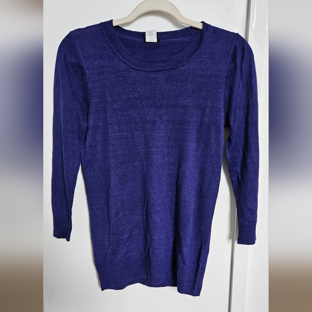 J. Crew Purple Linen Sweater Top Size S